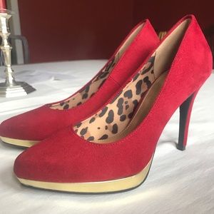 Christian Siriano for Payless Red and Gold Heels